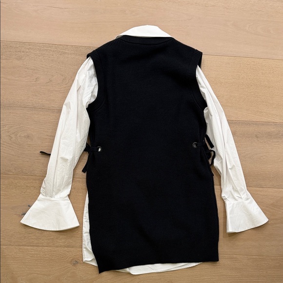 Black Knit Vest with White dress - Picture 3 of 3